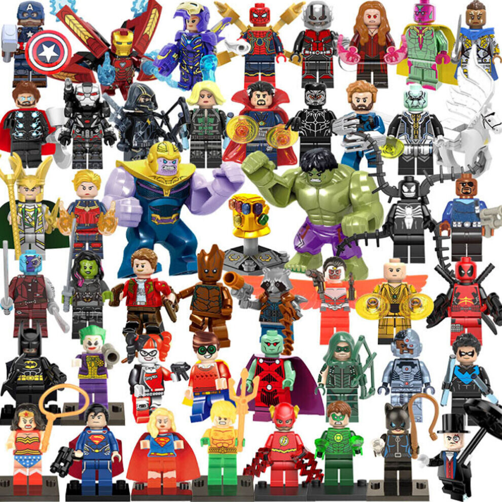 48PCS DC Marvel Superheroes Minifigures Toys Fit Lego