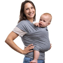 CuddleBug Baby Sling Carrier for Newborns - Infant Baby Wrap Carrier up to 36 lbs - Lightweight & Hands Free Baby Sling Carrier (Grey)