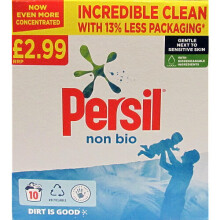 Persil Fabric Cleaning Washing Powder Non Bio 10 Wash 650g (Pack of 7)