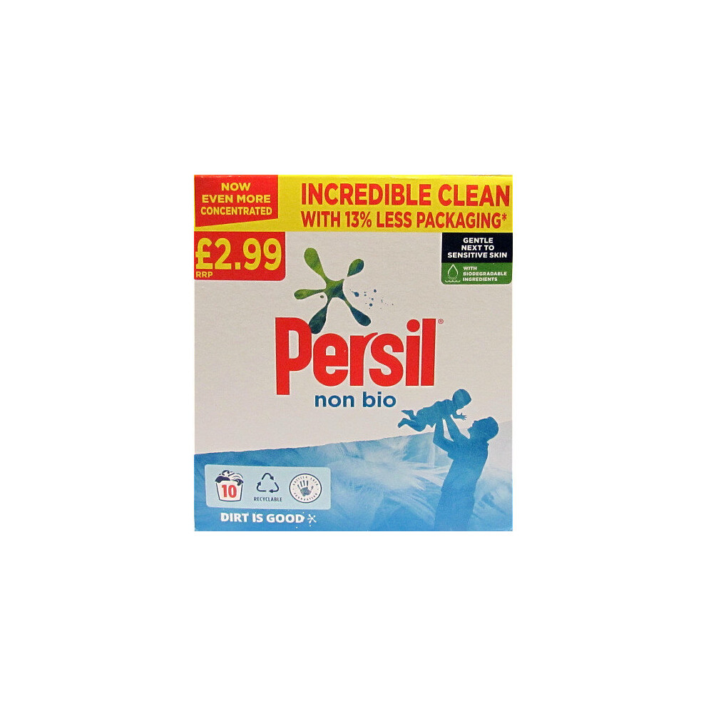 Persil Fabric Cleaning Washing Powder Non Bio 10 Wash 650g (Pack of 7)