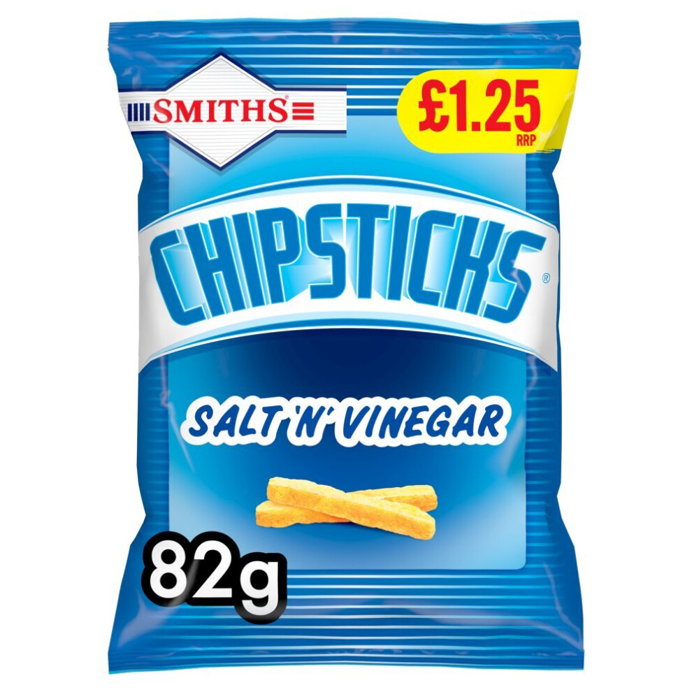 Smiths Chipsticks Salt 'N' Vinegar Snacks Crisps 82G (Pack Of 15)