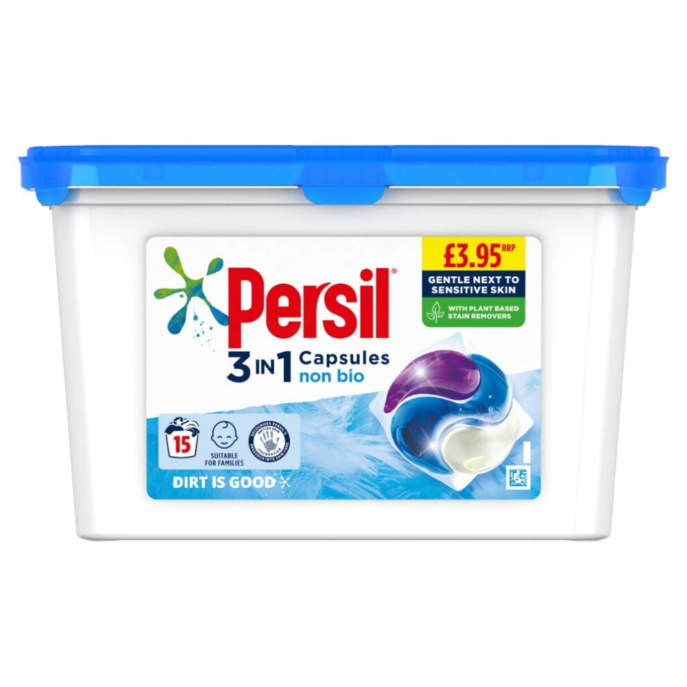 Persil Non Bio Laundry Washing Capsules 15 Wash 50g (Pack of 3)