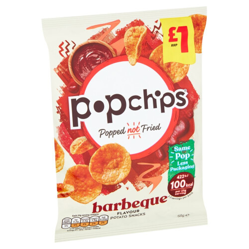 Popchips Barbeque Flavour Potato Snacks 50g (Pack of 16) 2