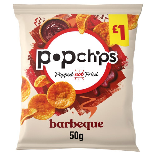 Popchips Barbeque Flavour Potato Snacks 50g (Pack of 16) 1
