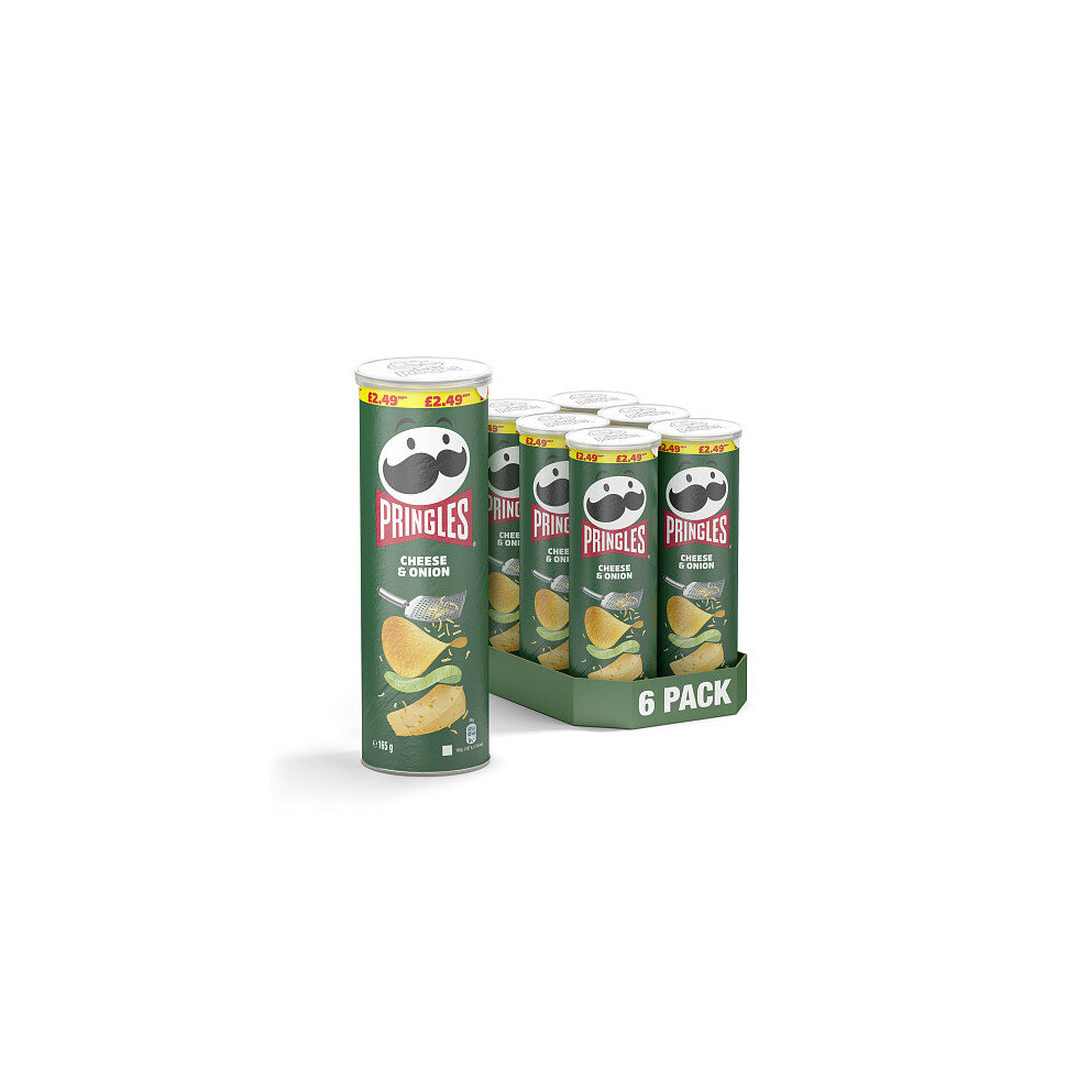 Pringles Cheese & Onion Crisps 165G (Pack Of 6)