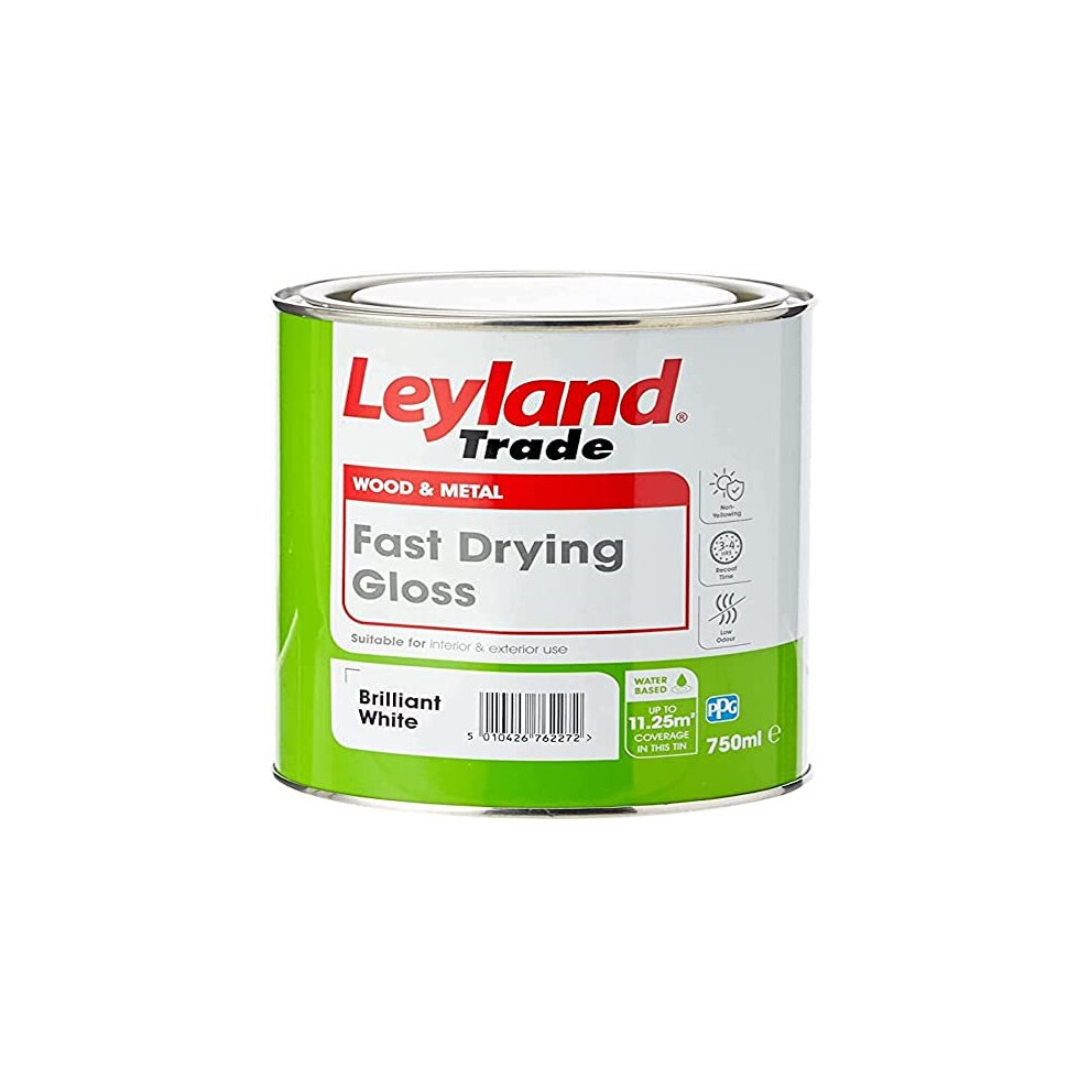 Leyland Trade 306717 Fast Drying Gloss, Brilliant White, 0.75 Litres 5010426762272