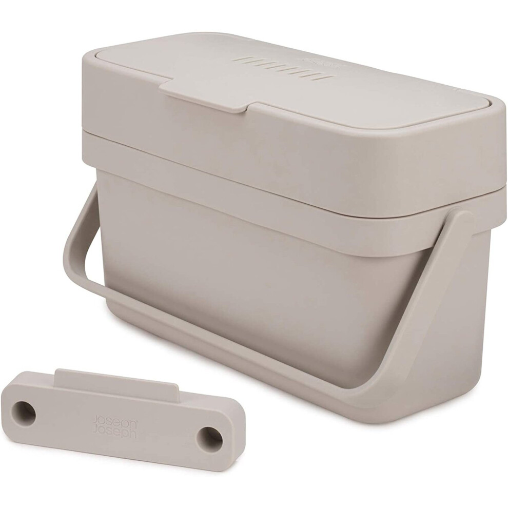 Joseph Joseph 30046 Compo 4 Easy-fill Food Waste Caddy-4 Litres-Stone