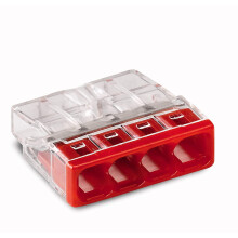 WAGO 2273-204 Compact Socket Terminal 4 x 0.5-2.5 mm² No. 2273-204 Red (Pack of 100)