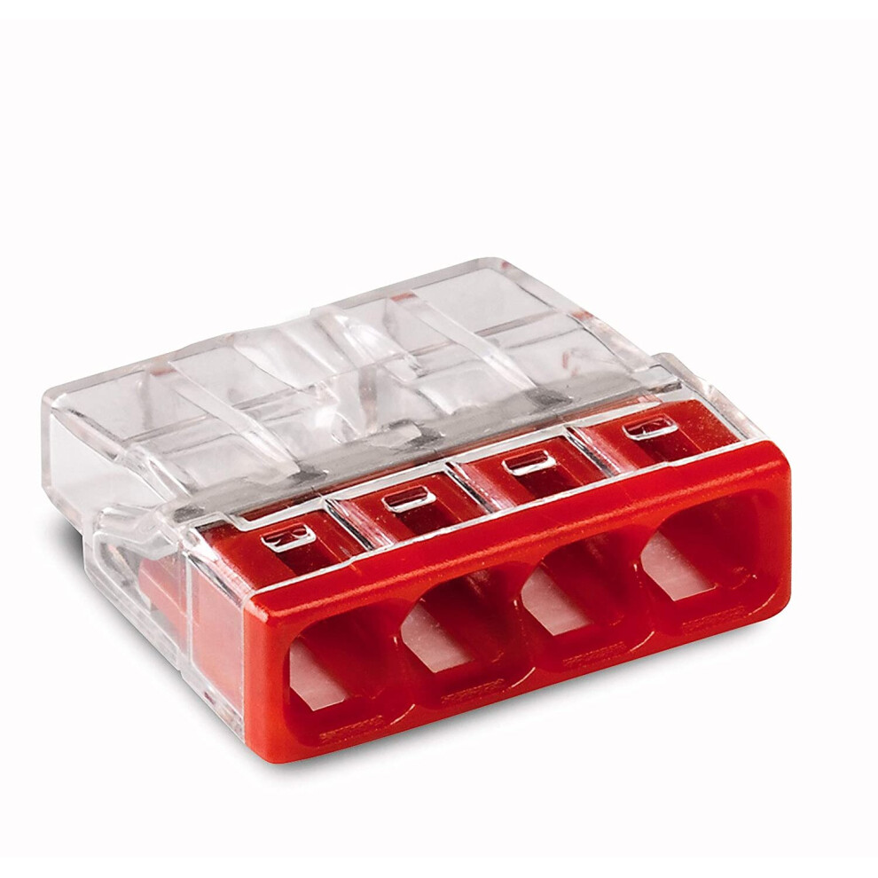 Wago 2273-204Â Compact Socket Terminal 4Â X 0.5-2.5Â Mmâ²Â No. 2273-204Â Red (Pack Of 100) 4050821027867