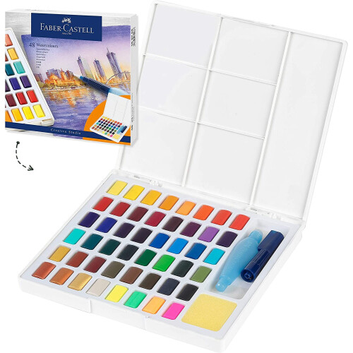 Faber-Castell Faber-Castell Aquarellfarben, mehrfarbig, 48