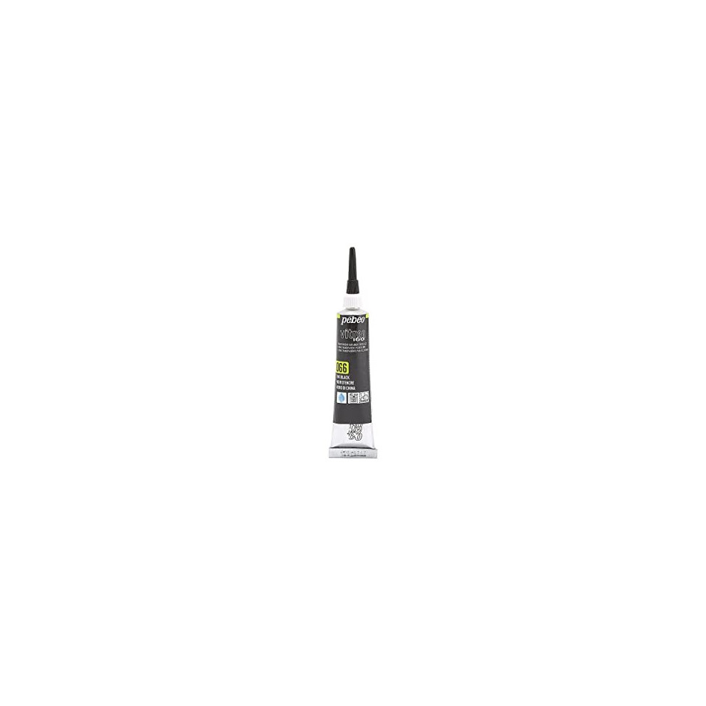 Pebeo 114066 Vitrea 160 Glass Paint Outliner Tube, Ink Black, 20-Milliliter