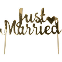 Neviti - Scripted Marble - Just Married - Cake Topper