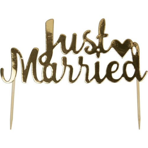 Neviti - Scripted Marble - Just Married - Cake Topper