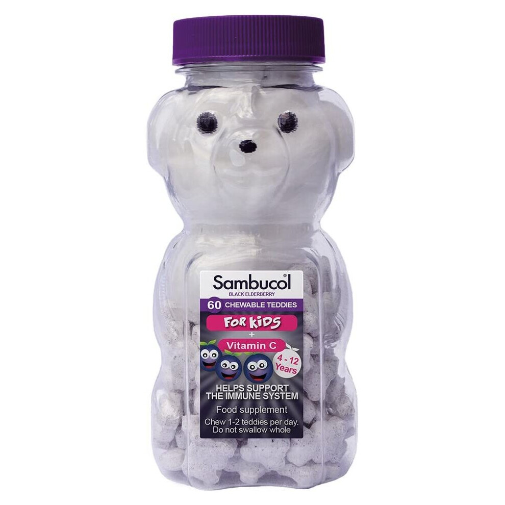 Sambucol Natural Black Elderberry Chewable Teddies, 60 each