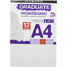 Daler Rowney 329412091 Ice White A4 Graduate Mountboard (Pack of 12)