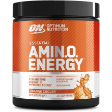 Optimum Nutrition Amino Energy Pre Workout Powder, Energy Drink with Beta Alanine, Vitamin C, Caffeine and Amino Acids, Orange Cooler, 30 Servings,
