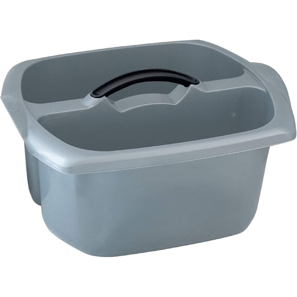 Addis 518523 Eco 100% Recycled Plastic Utility Cleaning Caddy with Twin Compartment and Handle, Light Grey, 9 litres