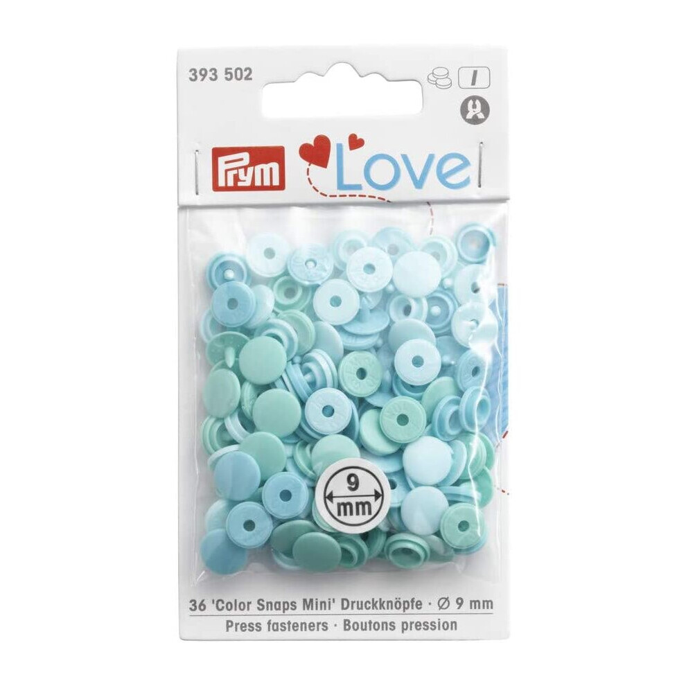Prym PRYM_393502-1 Love Color Snaps Fasteners Mini Mint 36 pcs, One Size