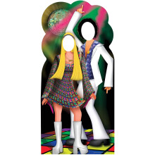 Star Cutouts Ltd SC190 Star Cutouts Cut Out of Disco Couple Stand-in, Multi-Colored