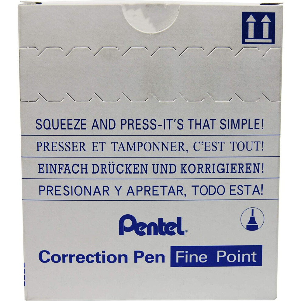 Pentel Micro Correct Correction Fluid Pen Needle Point Precision Tip 12Ml Fine Ref Zl31-W [Pack Of 12]