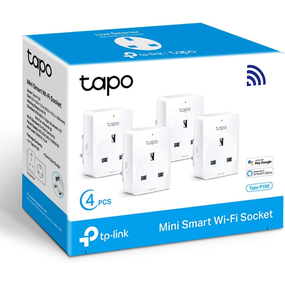 TP-Link Tapo Smart Plug Wi-Fi Outlet, Works with Amazon Alexa (Echo and Echo Dot), Google Home, Wireless Smart Socket, Remote Control Timer Switch,