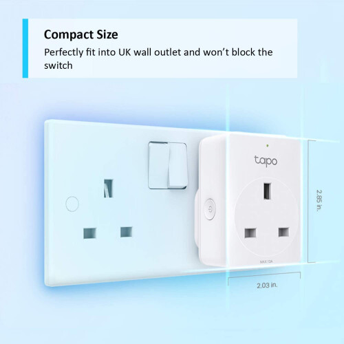TP-LINK TP-Link Tapo Smart Plug Wi-Fi Outlet, Works with Amazon Alexa (Echo and Echo Dot), Google Home, Wireless Smart Socket, Remote Control Timer Switch, 1