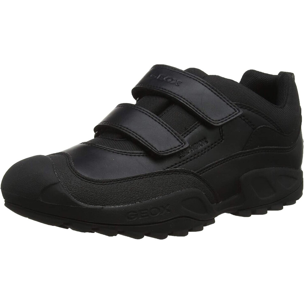 Geox New Savage Tex Black leather Kids Boys Shoes J841WB-C9999 in a Plain Man Made in Size 35 - Image 4