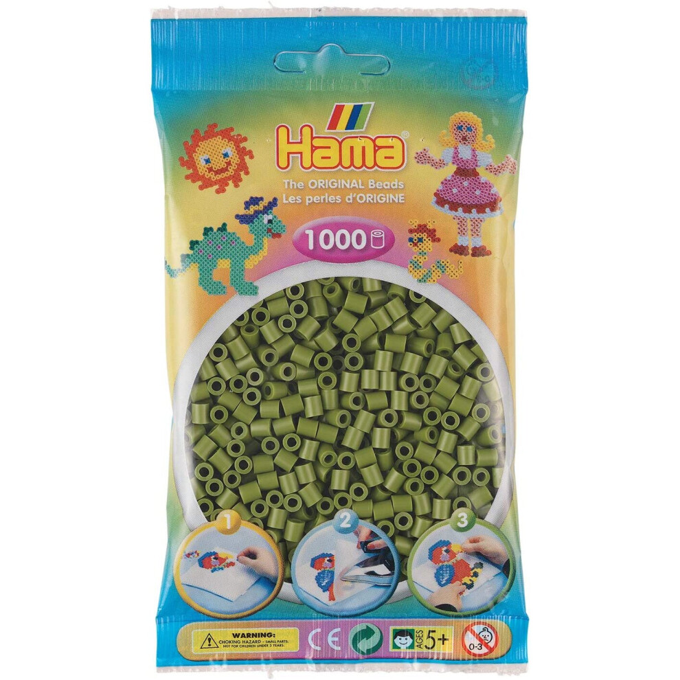 Hama Olive Green - 1,000 Beads in Bag