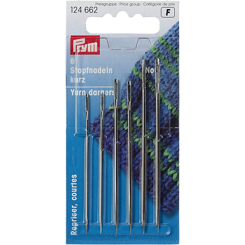 Prym Prym_124662-1 Darning Needles Short Ht 5/0-1/0 Silver Col With Gold Eye Assorted