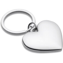 eBuyGB Chrome Love Heart Keyring, 6 cm, Silver