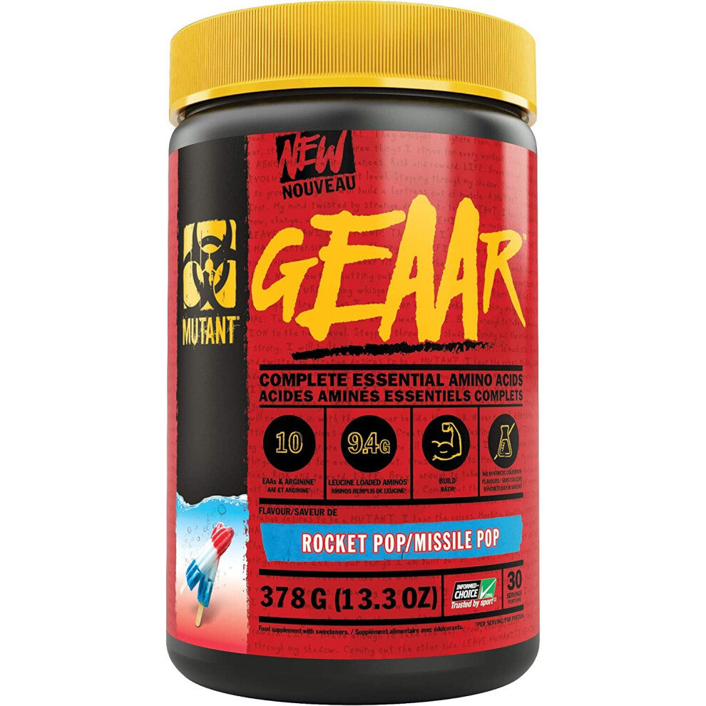 Mutant Geaar - 9.4G Of Eaa Powder + Arginine, 7G Bcaas, 4G Leucine, Electrolytes, Coconut Water, No Artificial Colours Or Flavours, Delicious Taste