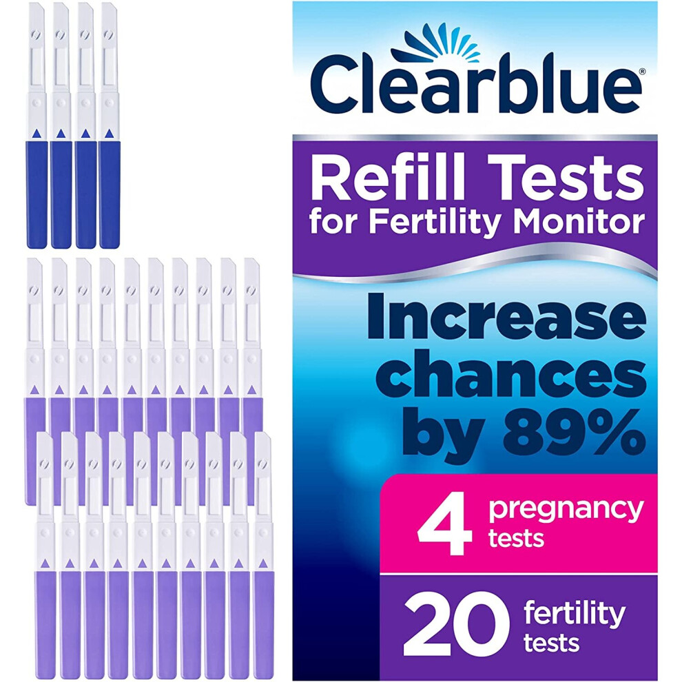 Clearblue Refill Pack For Advanced Fertility Monitor: 20 Fertility Tests For Ovulation & 4 Pregnancy Tests, 24 Tests (Monitor Sold Separately)