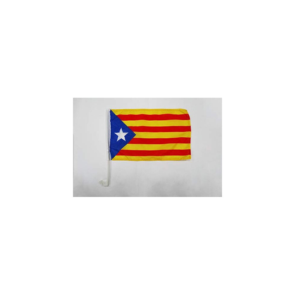 Az Flag Catalonia Estelada Blava Car Flag 18'' X 12'' - Independentist Catalan Car Flags 30 X 45Cm - Banner 18X12 Inches Plastic Stick 3701036337043