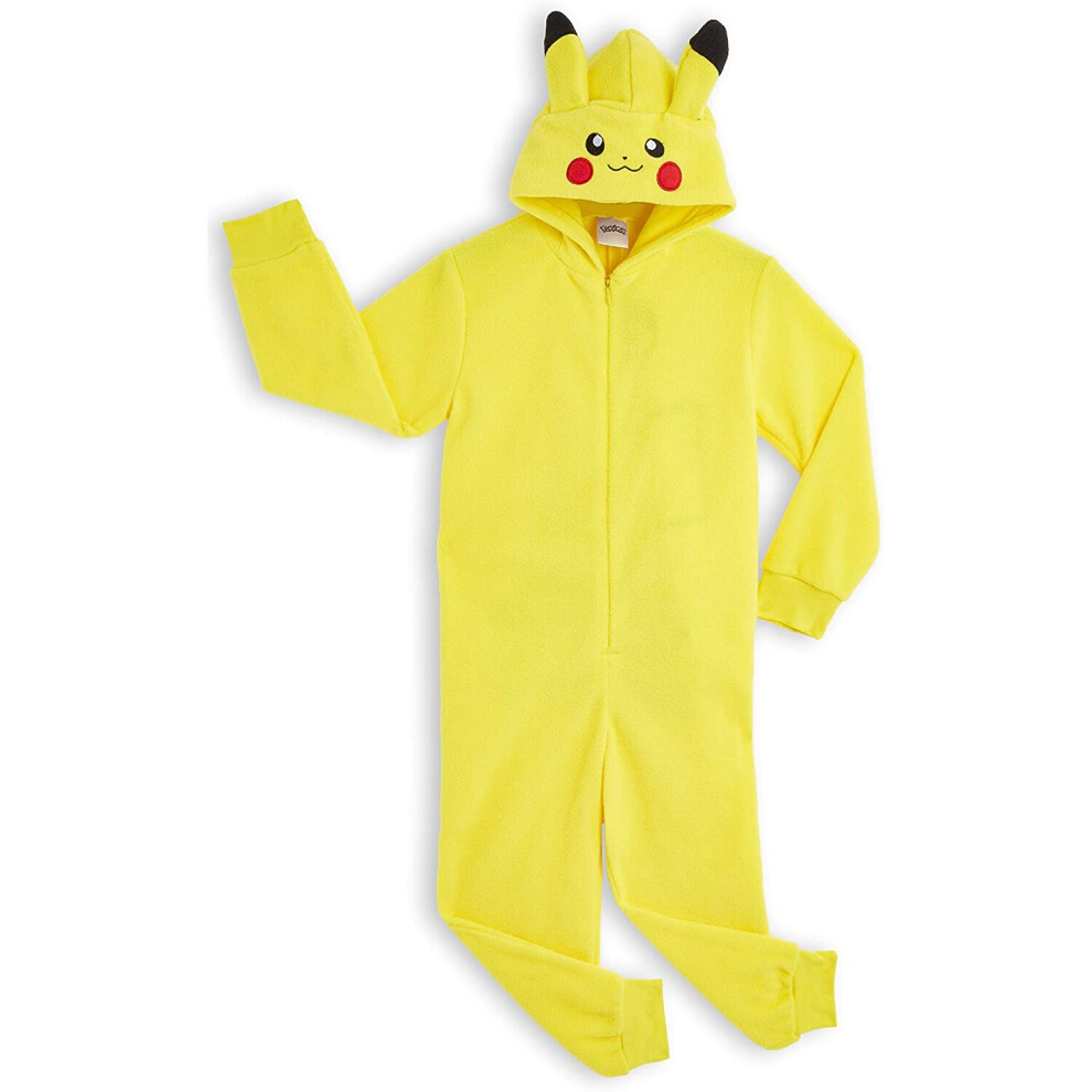 Pokemon Pikachu Onesie Girls Boys Pyjamas, Costume Anime Go Pikachu, Animal Cosplay Hoodie Onesie, Super Soft Onesies Sleepwear for Kids, Official