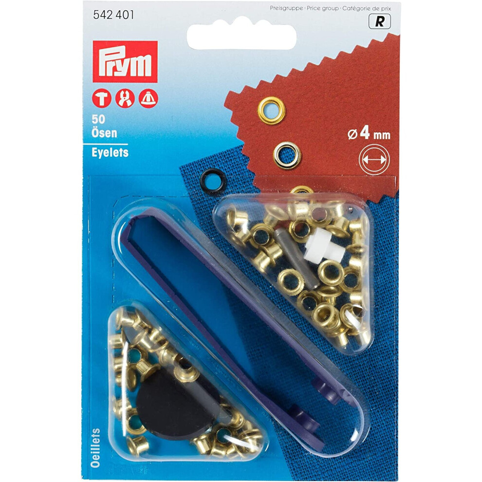 Prym Eyelets, Metal, 9.3 X 5.7 X 0.7 Cm Gold