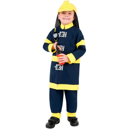Smiffy's Fireman Boy Top, Trousers and Hat - Mediu