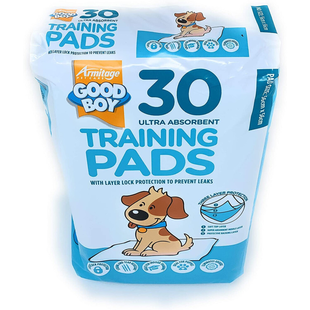 Good Boy Ultra Absorbant Layer Lock Protection Puppy Training Pads - 30 Pack