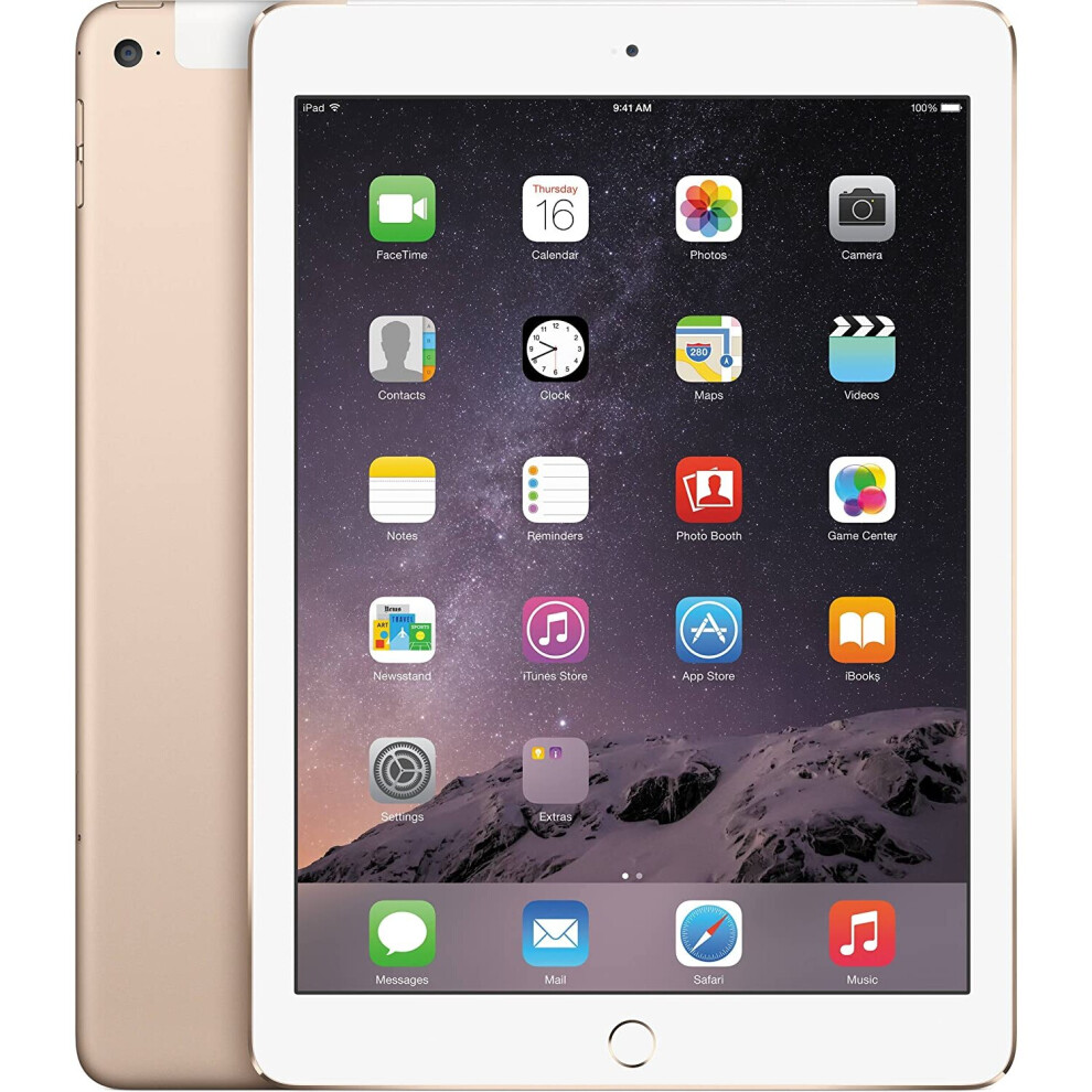 Apple iPad Air 2 16GB Wi-Fi + Cellular - Gold - Unlocked (Renewed)