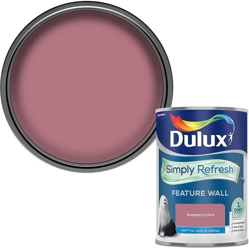 Dulux Dulux 5569237 Simply Refresh Feature Wall Matt Emulsion Paint - Raspberry Diva - 1.25L