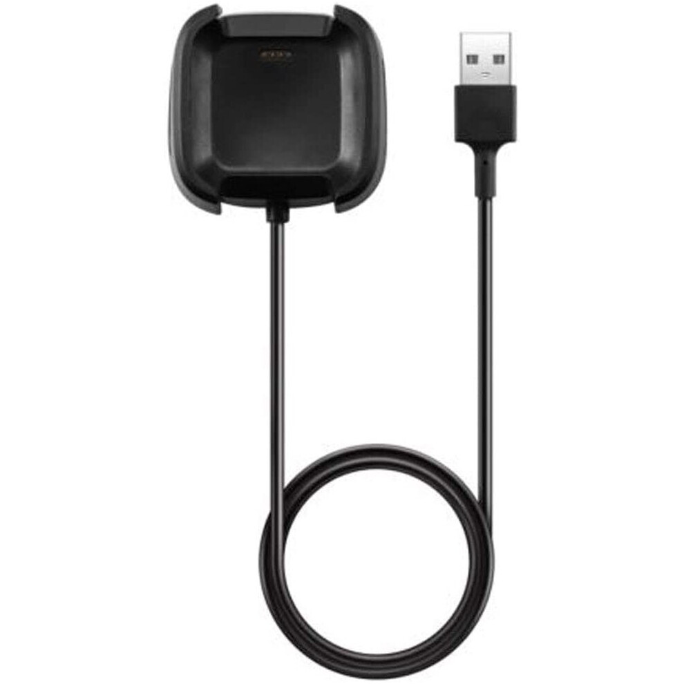 Techgear Replacement Usb Charger Cradle For Fitbit Versa, Versa Lite, Usb Charging Power Cable Cradle Compatible With Fitbit Versa/Lite Heart Rate & Black
