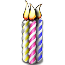 Star Cutouts Cut Out of Group Birthday Candle