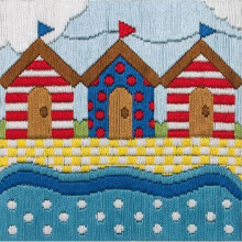 Anchor AL213 Long Stitch Beach Huts, Assorted, 15 x 15cm