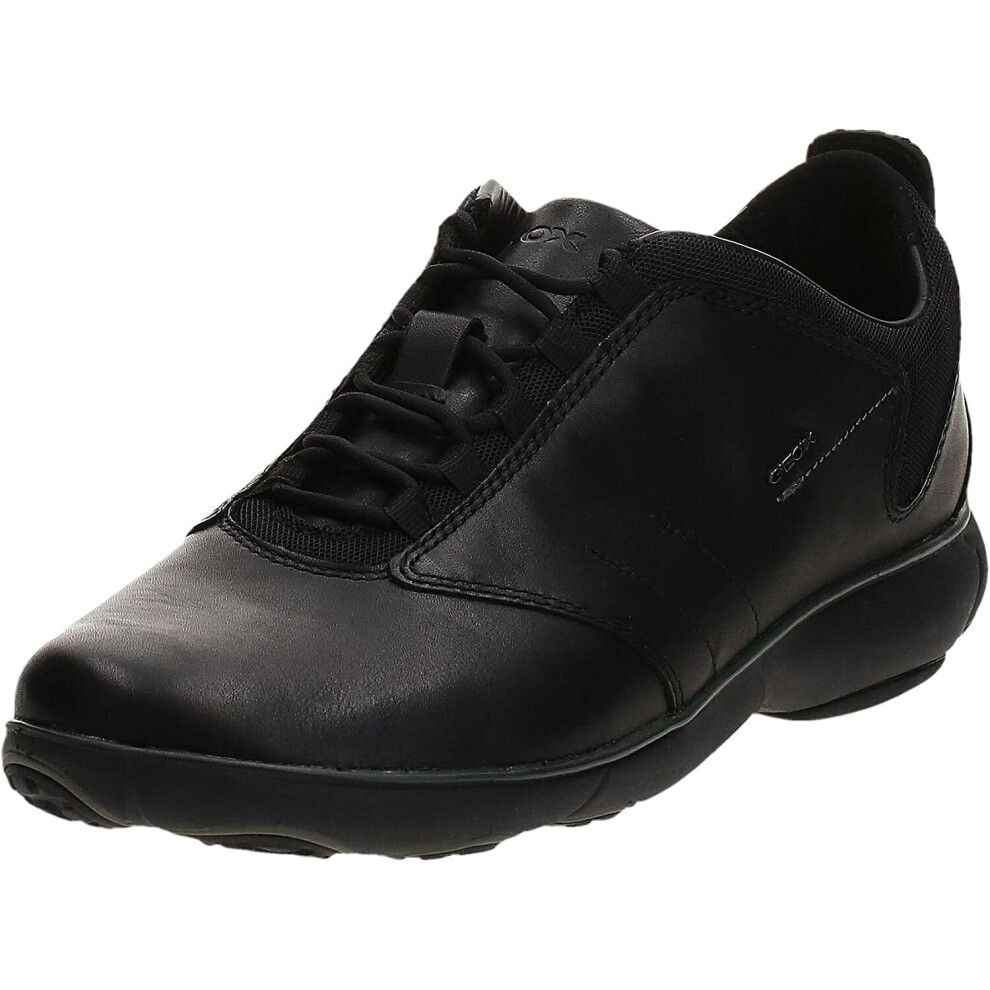 Geox Men's Leather Nebula Trainers Black