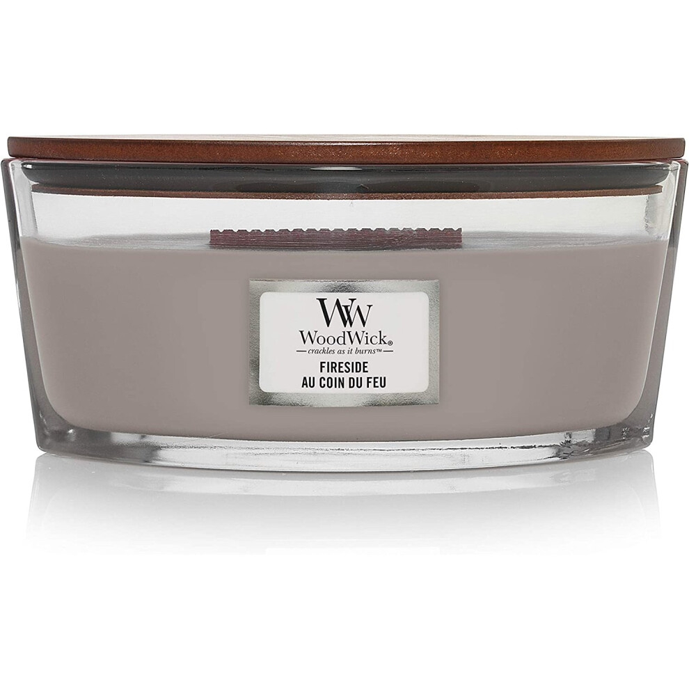 Woodwick Ellipse Scented Candle with Crackling Wick | Fireside | Up to 50 Hours Burn Time, Fireside - WW