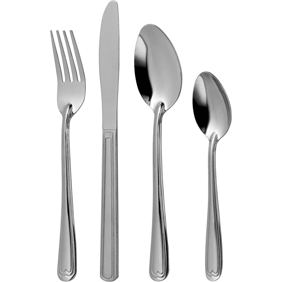 Premier Housewares Cutlery Sets Knife And Fork Set Timeless Spoons Cutlery Dishwasher Safe Stainless Steel Cutlery Set 16 Pieces Silver