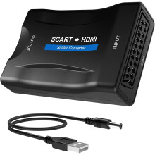 Scart to HDMI Converter Adapter, Convert analogue SCART input to an HDMI 720P / 1080p output, for Monitor Projector STB VHS Xbox PS3 Sky Blu-ray DVD