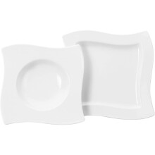 Villeroy & Boch NewWave Dinner Set For Up to 4 People, 8 Pieces, Premium Porcelain, White