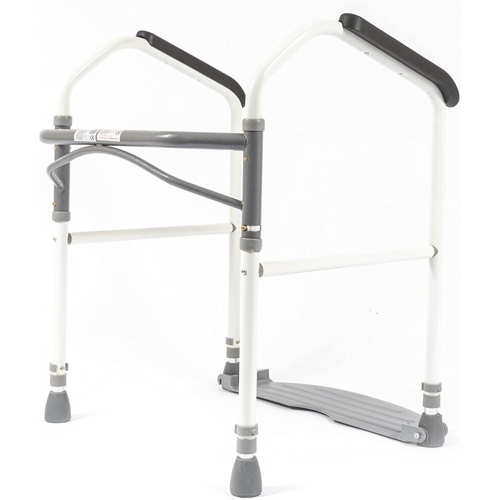 NRS Healthcare Buckingham Foldeasy Toilet Support Frame, Adjustable Bathroom Safety Support Frame for Elderly, Handicapped and Disabled Users, Home