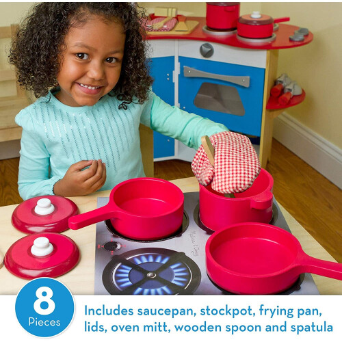 Melissa & Doug Melissa & Doug Deluxe Wooden Kitchen Accessory Set - Pots & Pans 1