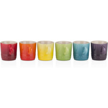 Le Creuset 79114108359030 Set of 6 London 100ML Espresso Mug RAINBOW-4C Box, Stoneware, 100 milliliters